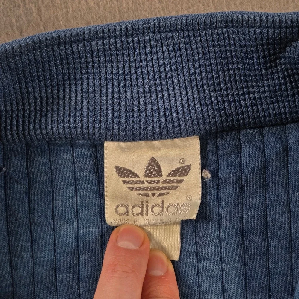 Vintage Adidas Sweatshirt Mens Small Blue 1/4 Zip Warm Up Trefoil Pullover 80s